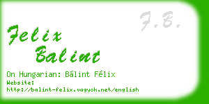 felix balint business card