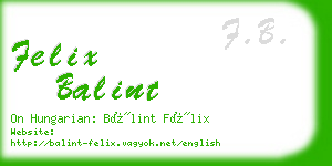 felix balint business card
